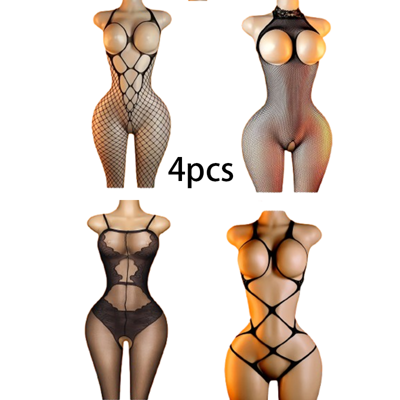 Lingerie - Conjunto de 4 piezas: Body de