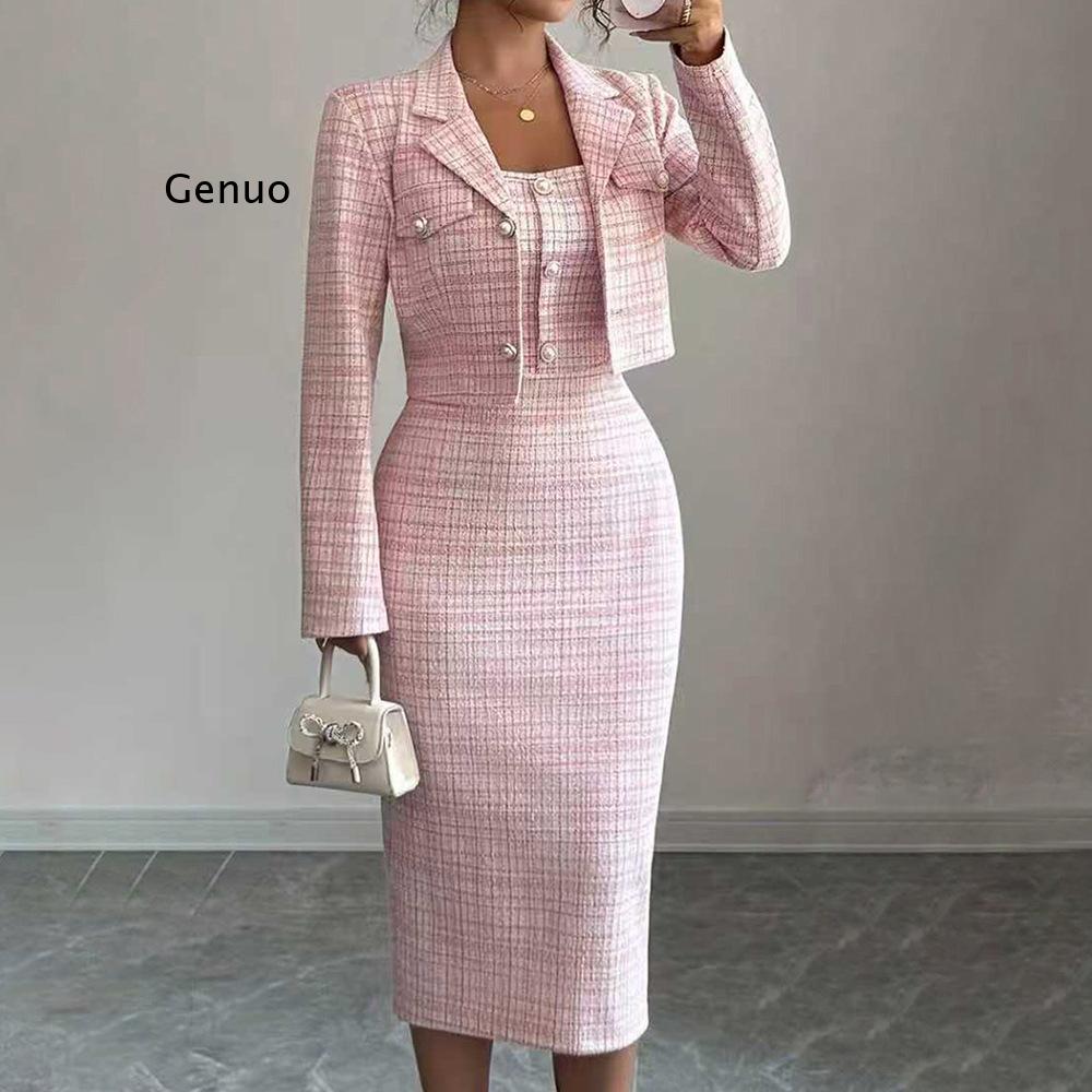 Tweed Two Piece Blazer Dress - Conjunto de Dos Piezas de Tweed