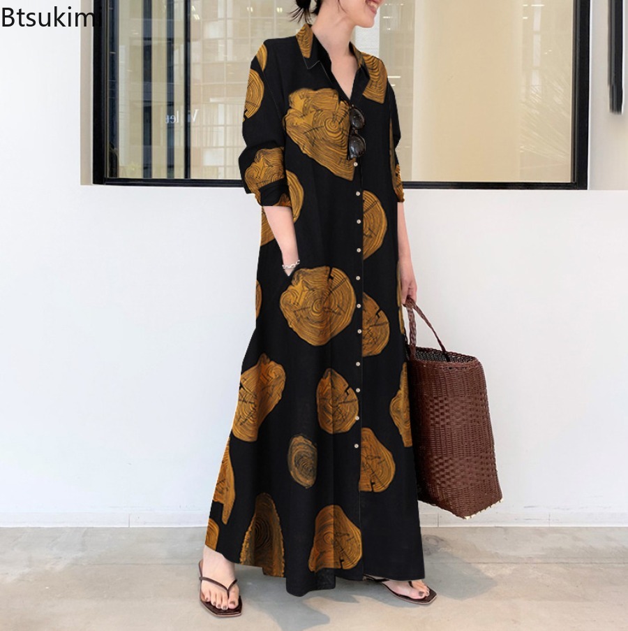 2026 vestido camisero para muj - Casual Loose Linen Shirt Dress reseña y precio