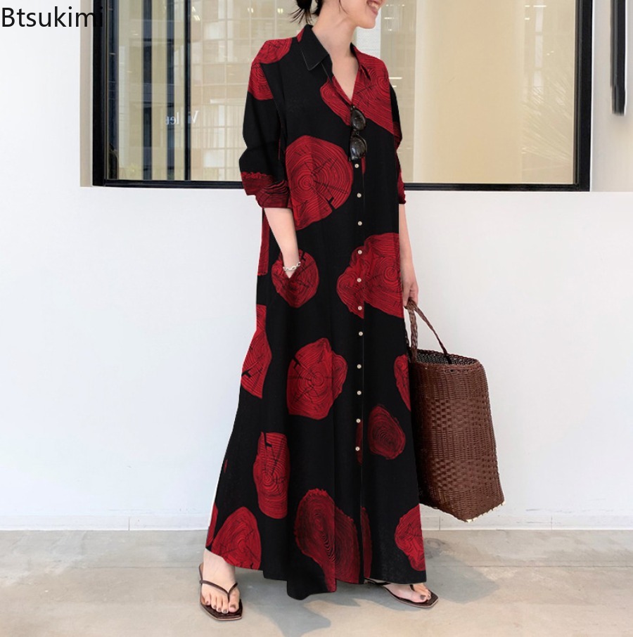 2026 vestido camisero para muj - Casual Loose Linen Shirt Dress reseña y precio