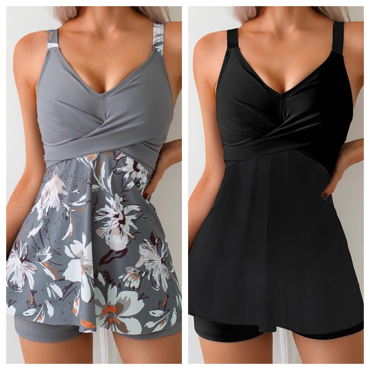 Traje de Baño Tankini de Dos P - Tops reseña y precio