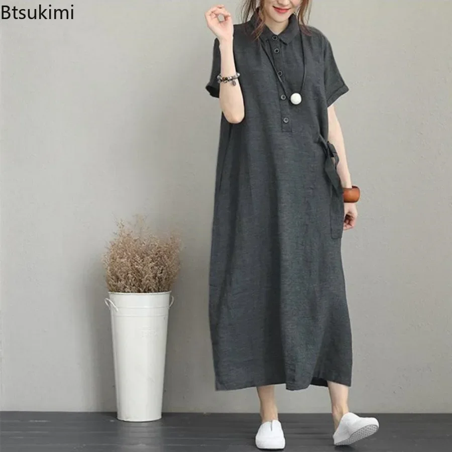 Vestido de Verano 2026, Vestid - Casual Loose Linen Shirt Dress reseña y precio