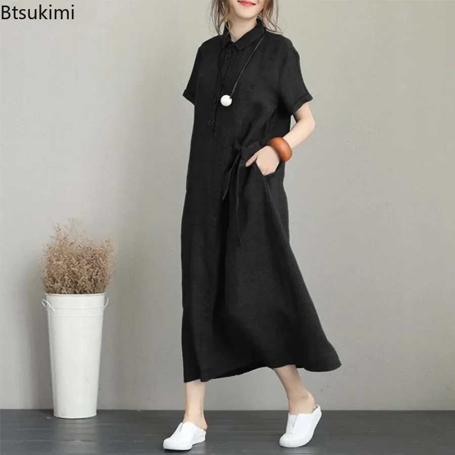 Vestido de Verano 2026, Vestid - Casual Loose Linen Shirt Dress reseña y precio