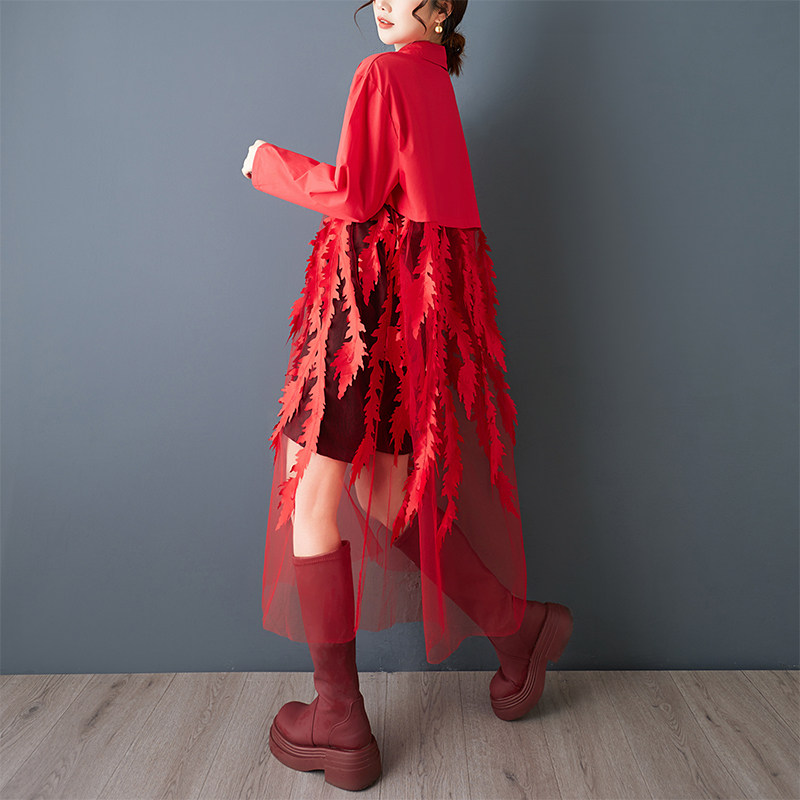 Vestido Camisero Holgado con E - Korean Style A Line Shirt Dress reseña y precio