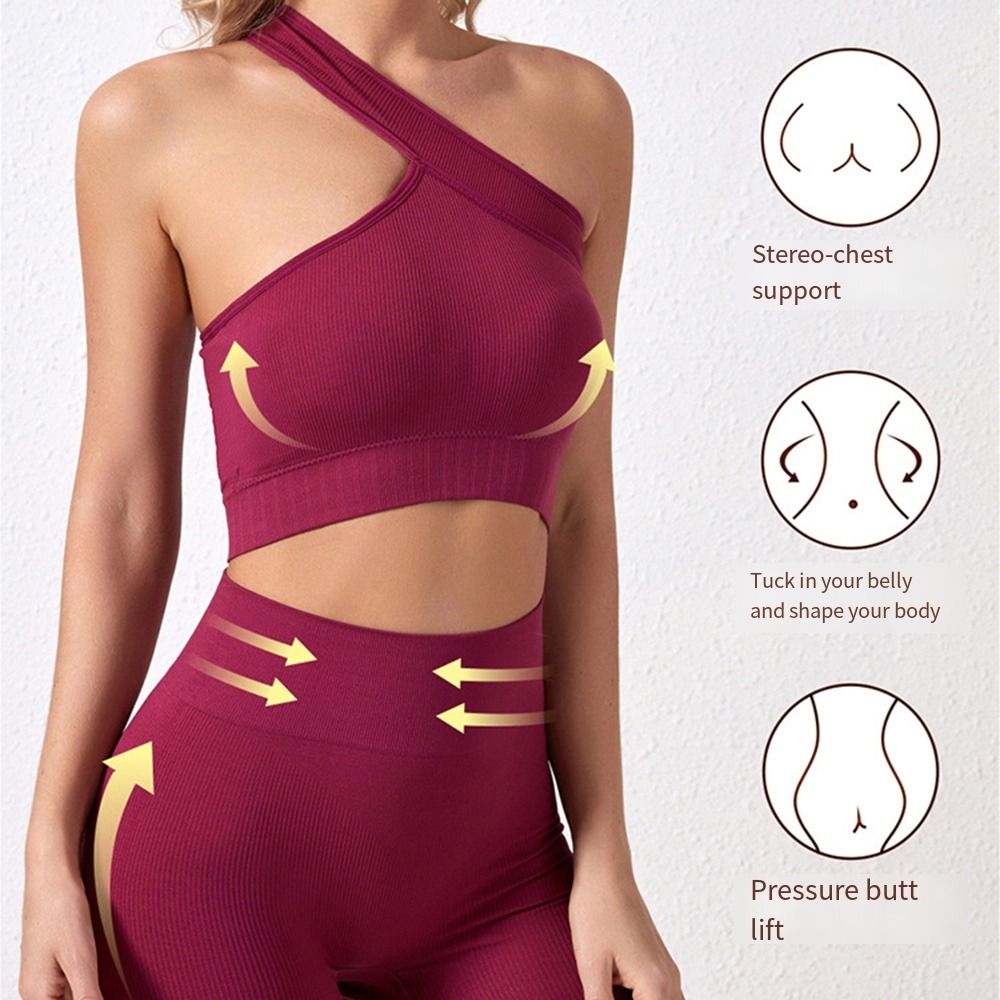 Conjuntos de entrenamiento reu - Seamless Ribbed Workout Tank Top reseña y precio