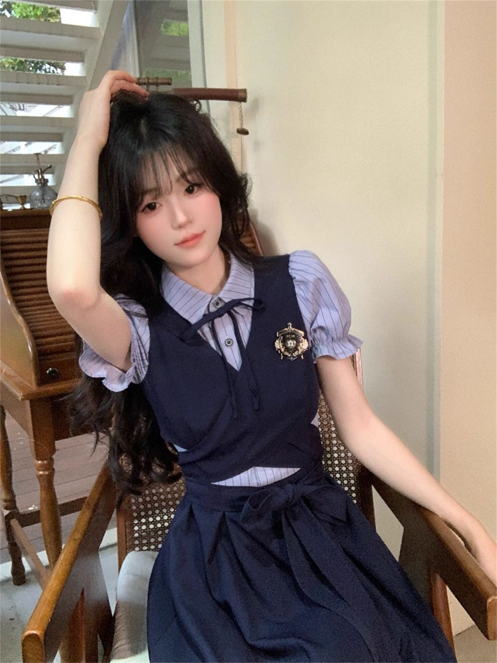 Vestido de verano de manga cor - Korean Style A Line Shirt Dress reseña y precio