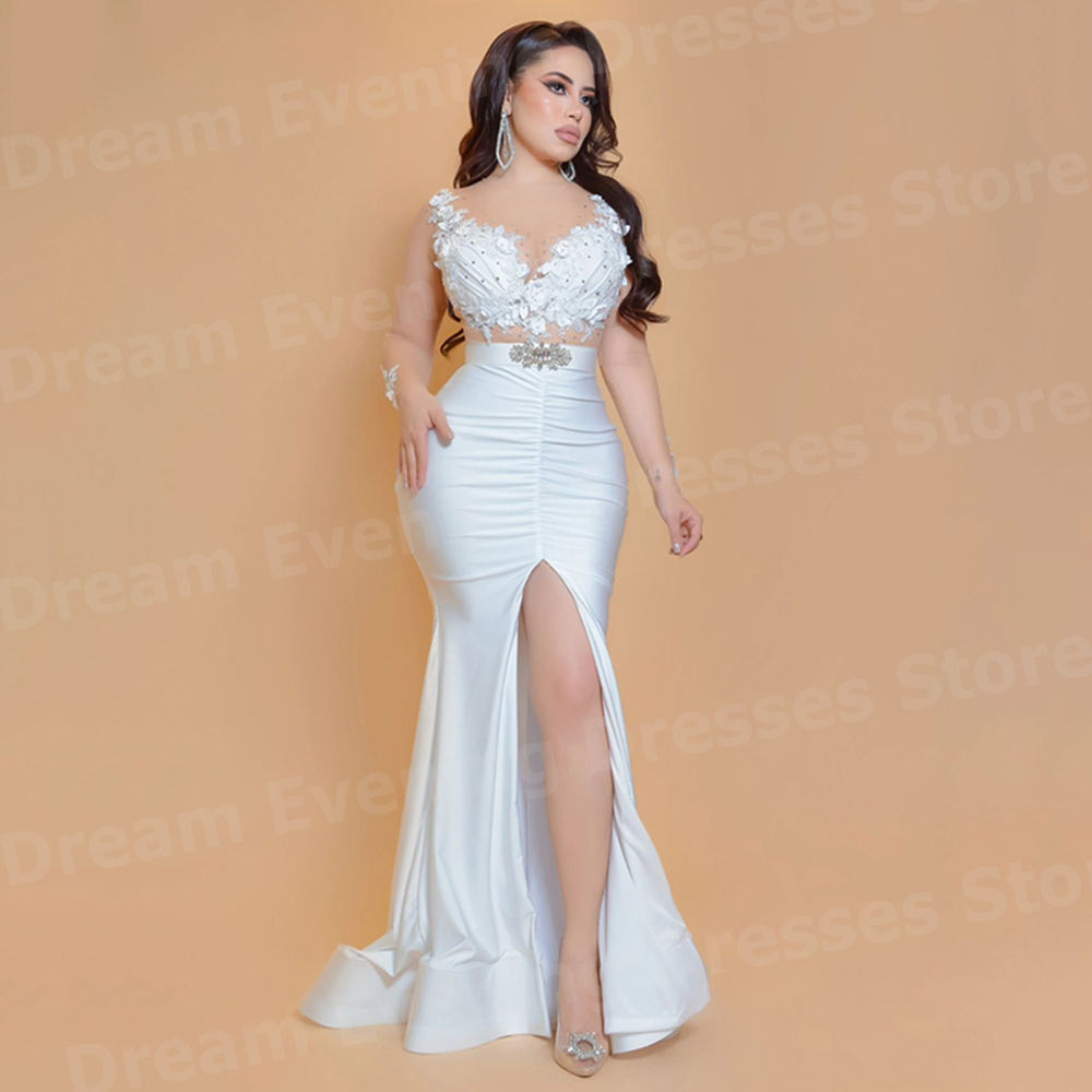 Elegantes Vestidos de Noche Bl - Elegant Satin Evening Gown Split reseña y precio