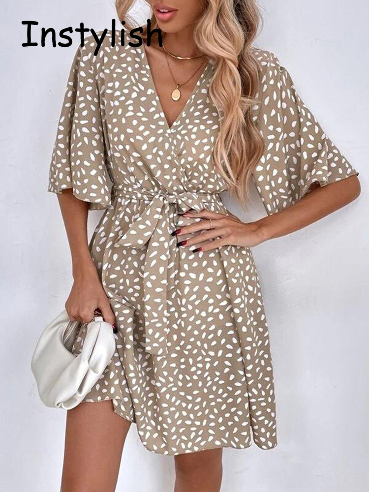 Vestido corto informal con est - French Vintage Floral Midi Dress reseña y precio