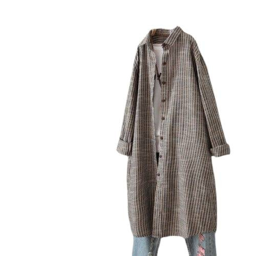 Vestido Camisero Vintage de Al - Casual Loose Linen Shirt Dress reseña y precio