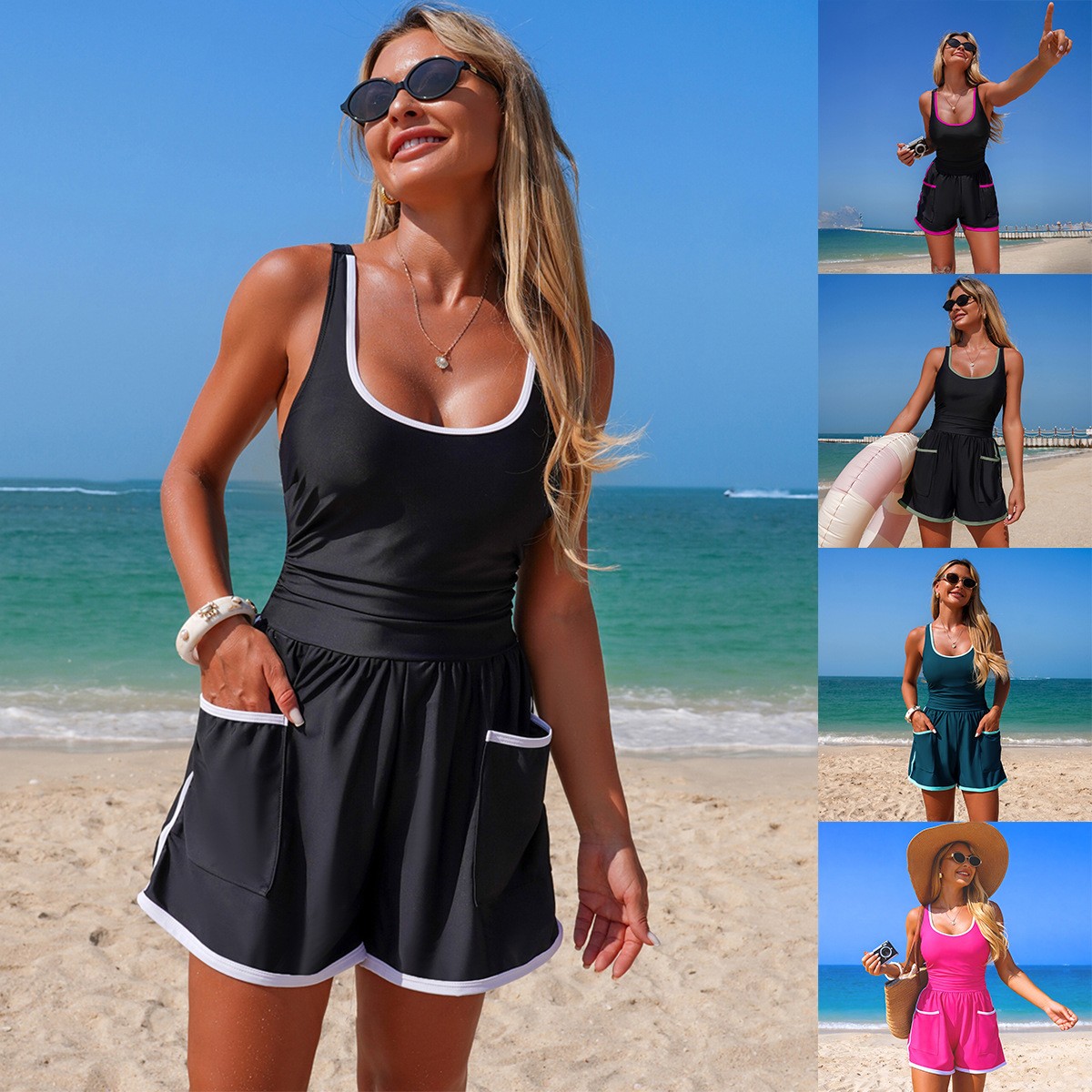 Traje de Baño de Una Pieza Neg - Tops reseña y precio