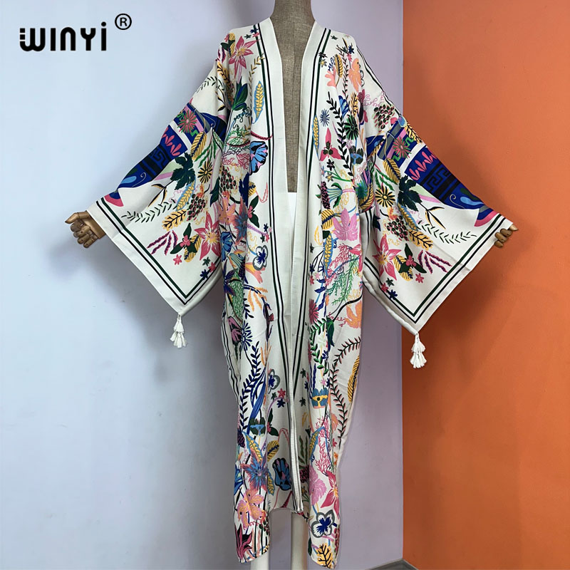WINYI-kimono bohemio de manga  - Boho Summer Beach Maxi Dress reseña y precio