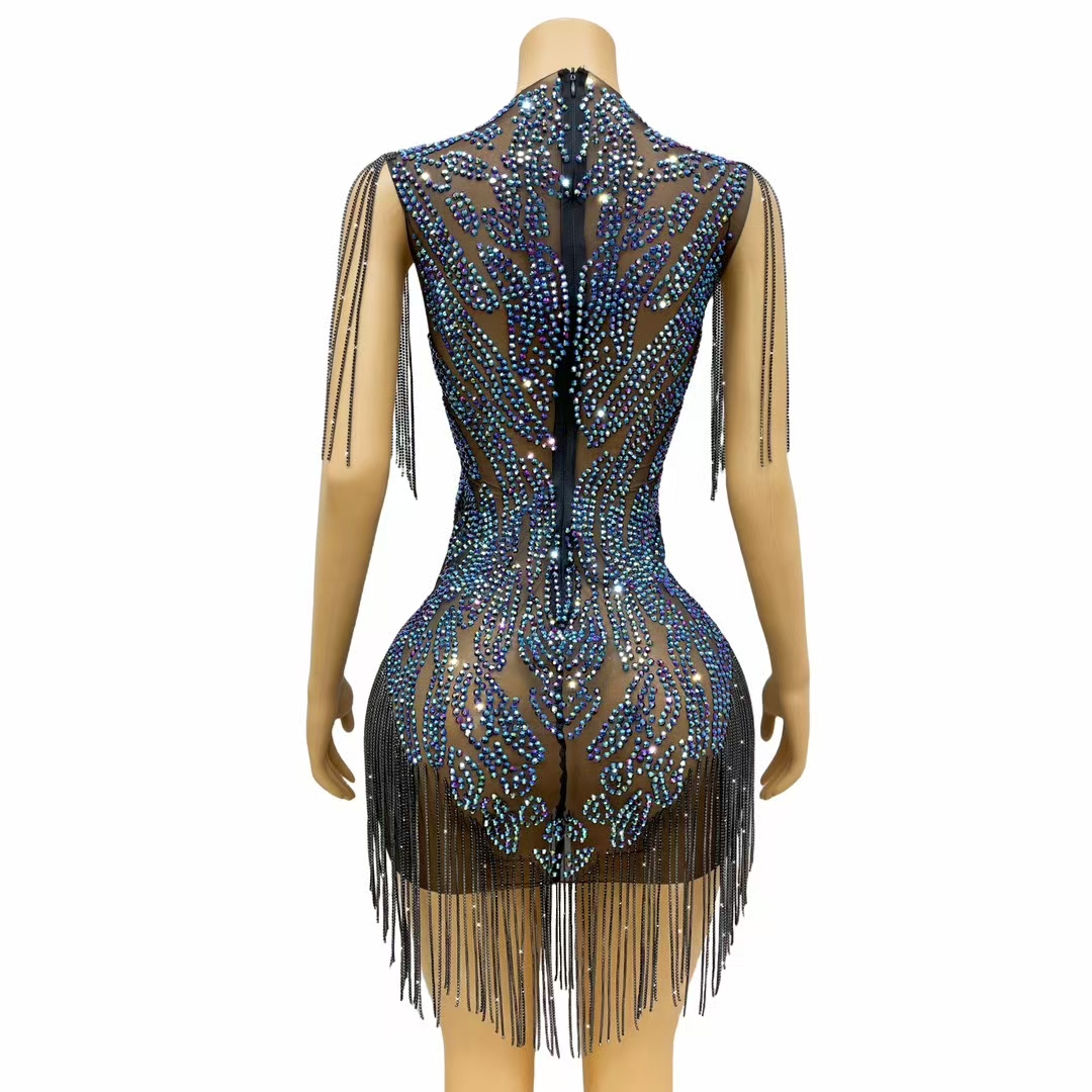 Vestido de noche elegante para - Sparkly Rhinestone Club Party Dress reseña y precio
