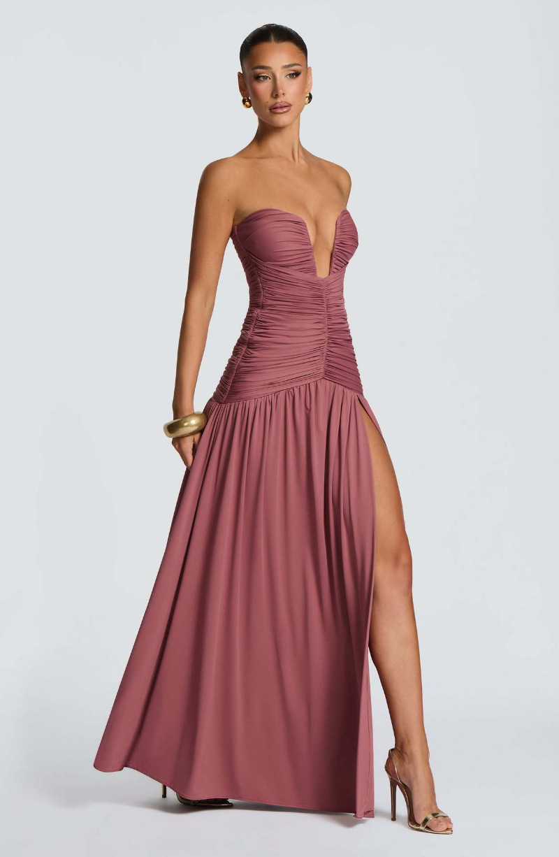 Elegante Vestido Largo Plisado - Elegant Satin Evening Gown Split reseña y precio